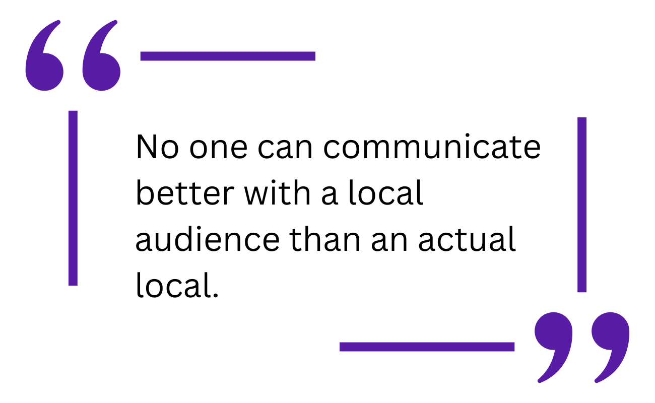 Citation d’un locuteur natif local